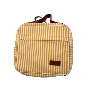 WDLHOC Yellow White Striped Hanging Toiletry Bag Travel Organizer Case NEW